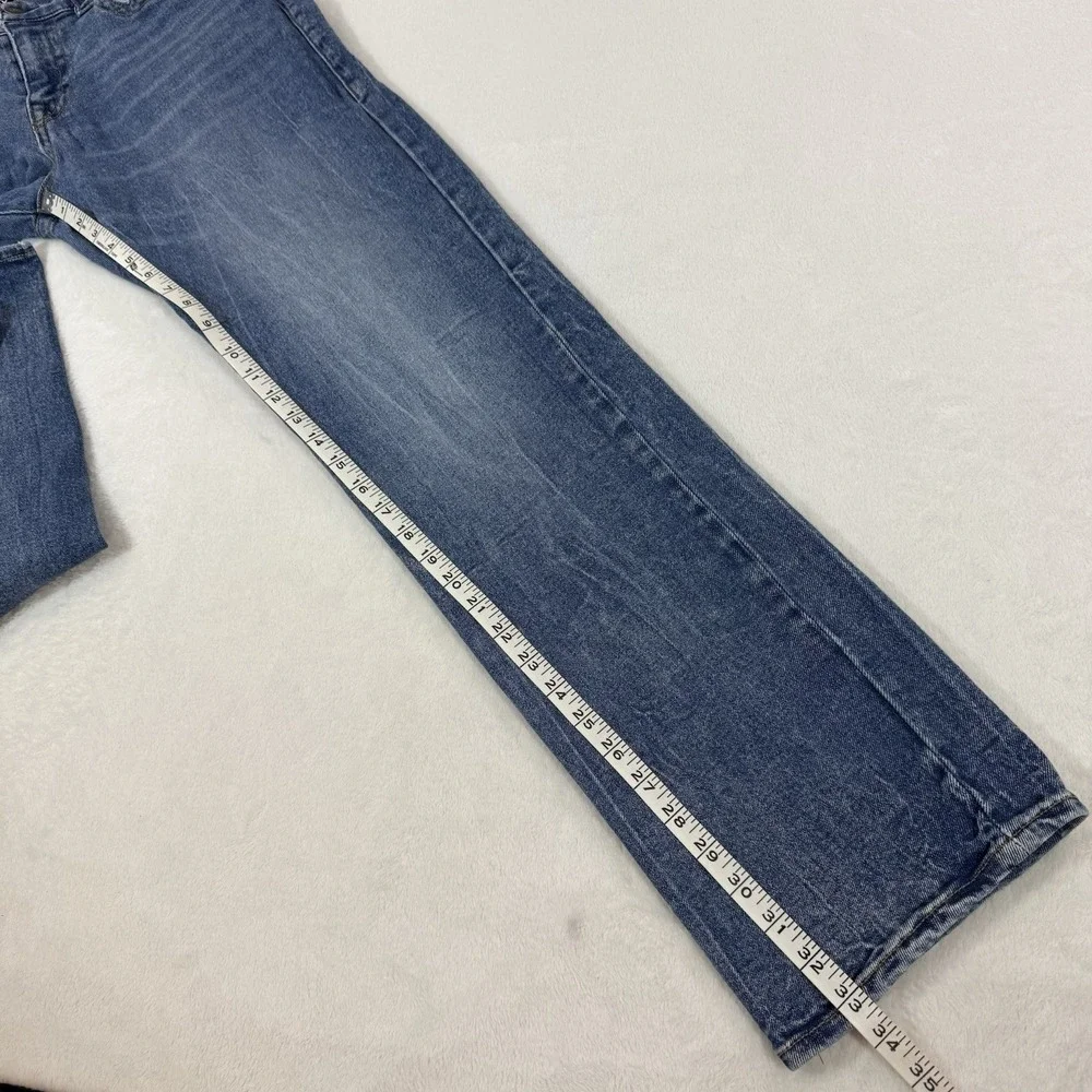True Religion Ricky Relaxed Straight Jeans Mens 32x33 Blue Stretch USA *Flaw*